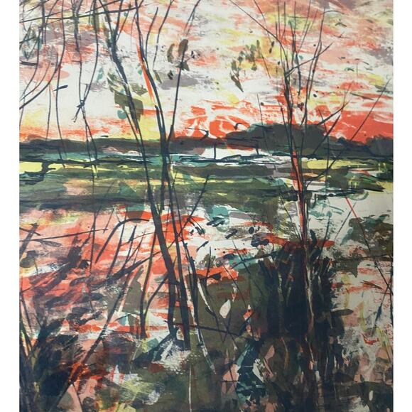 Bertoldo Taubert Rare Art Landscape Artist Signed Limited Ed lithograph 274 /275 - Picture 4 of 7